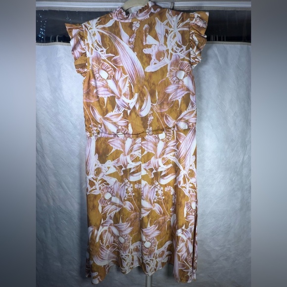 NWT Atelier New York Floral Print Midi Dress in Copper & Pink size 6 - Picture 11 of 13